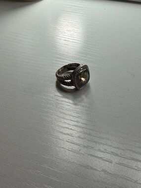 David Yurman Silver Ring with Champagne Gemstone